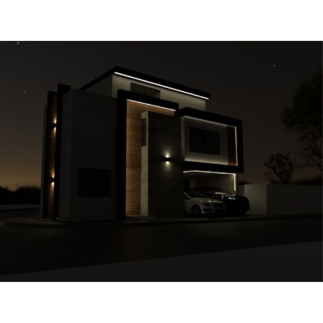 Vista nocturna de casa en esquina Tequesquitengo