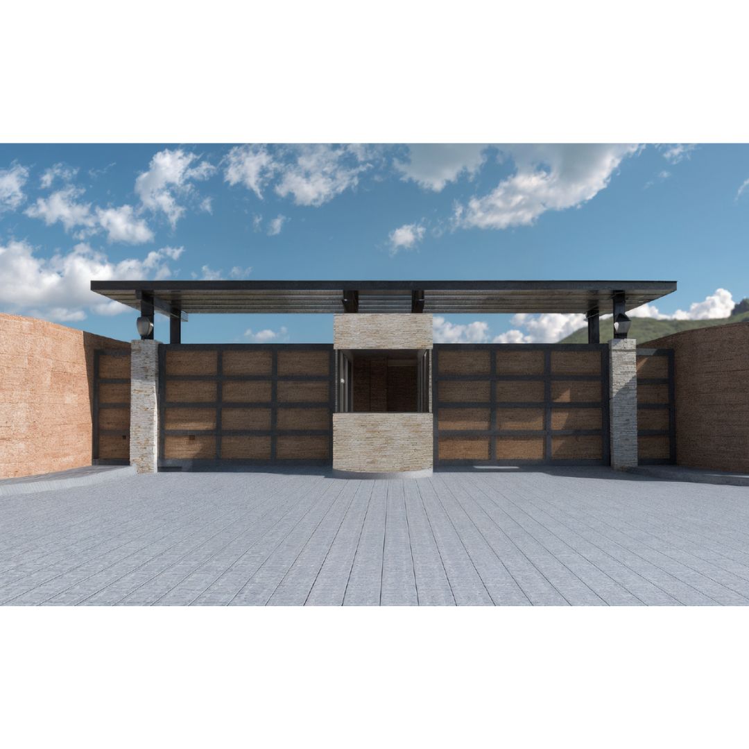 Acceso y caseta del desarrollo ALBA