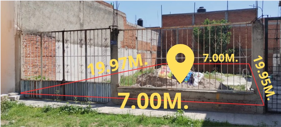 Vista del terreno urbano en venta